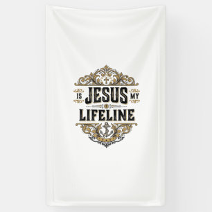 Jesus Is My Lifeline Vintage Christian Shirt Desig Banner