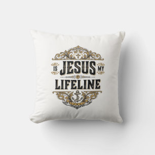 Jesus Is My Lifeline Vintage Christian Shirt Desig Cushion