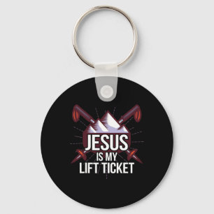 Jesus Is My Lift Ticket Ski Church Skiing Christia Key Ring
