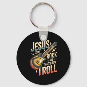 Jesus Is My Rock And That Is How I Roll Christian  Key Ring