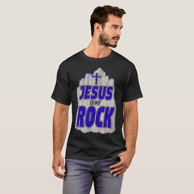 Jesus Is My Rock Shirt For Christian Men (Front Full)