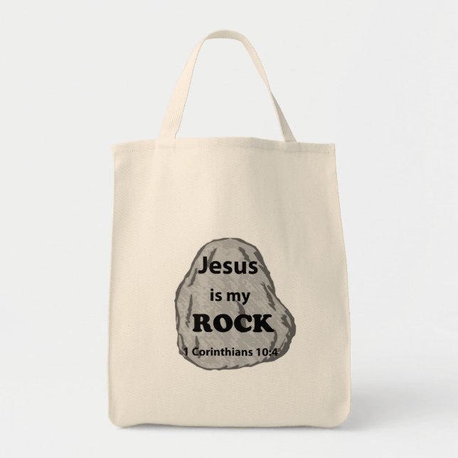 Jesus is my Rock Tote Bag (Front)