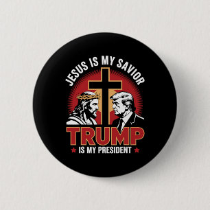 Jesus Is My Savior Trump Is My President Pro-trump 6 Cm Round Badge