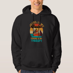 Jesus Is My Saviour And Fishing Is My Therapy For Hoodie