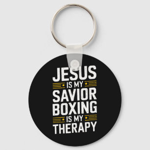 Jesus Is My Saviour Boxing Is My Therapy 1 Key Ring