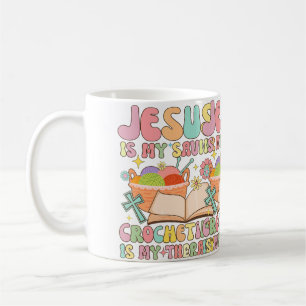 Jesus Is My Saviour Crocheting Is My Therapy Groov Coffee Mug