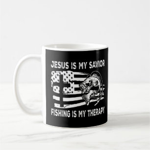 Jesus Is My Saviour Fishing is My Therapy American Coffee Mug
