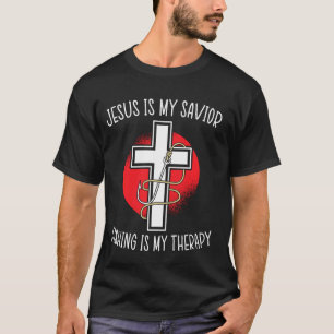Jesus Is My Saviour Fishing Is My Therapy Christia T-Shirt