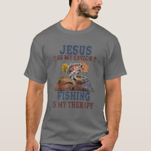 Jesus Is My Saviour Fishing Is My Therapy T-Shirt