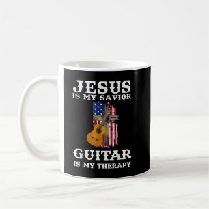 Jesus Is My Saviour Guitar Is My Therapy Coffee Mug