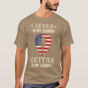 Jesus Is My Saviour Guitar Is My Therapy for a Gui T-Shirt