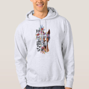 Jesus Is My Saviour Horses Are My Therapy Funny Hoodie