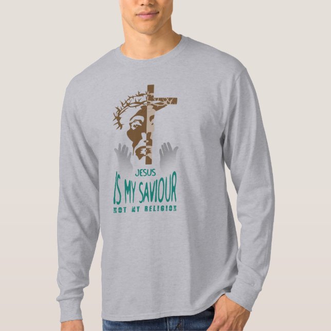 Jesus is My Saviour | Men's Long Sleeve T-Shirt (Front)