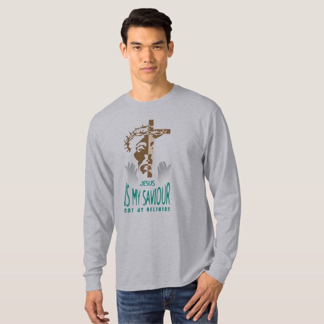 Jesus is My Saviour | Men's Long Sleeve T-Shirt (Front Full)