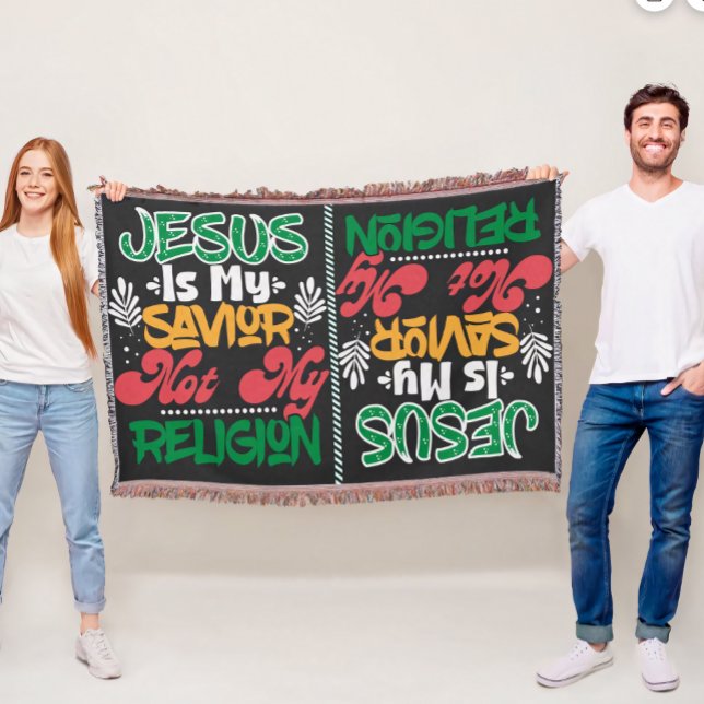 Jesus Is My Saviour Not My Religion Throw Blanket (Creator Uploaded)