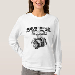 Jesus Is My Saviour Photography Is My Therapy T-Shirt