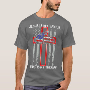 Jesus Is My Saviour Riding Is My Therapy American  T-Shirt