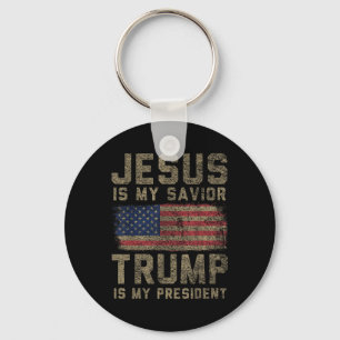 Jesus Is My Saviour Trump Is My President _1  Key Ring