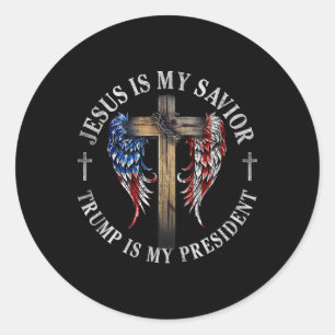 Jesus Is My Saviour Trump Is My President 2024 Usa Classic Round Sticker