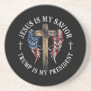 Jesus Is My Saviour Trump Is My President 2024 USA Coaster