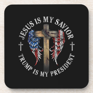Jesus Is My Saviour Trump Is My President 2024 USA Coaster