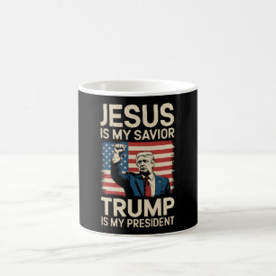 Jesus Is My Saviour Trump Is My President 47 USA Coffee Mug