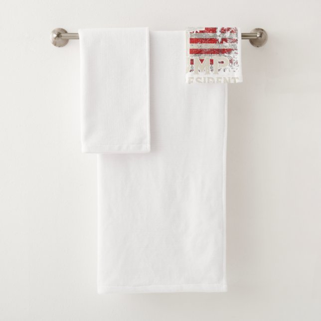 Jesus Is My Saviour Trump Is My President American Bath Towel Set (Insitu)