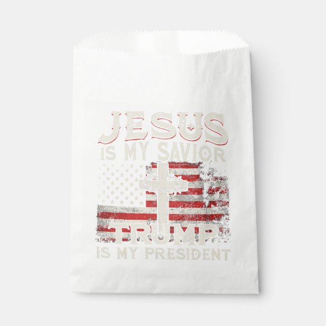 Jesus Is My Saviour Trump Is My President American Favour Bags (Front)