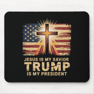 Jesus Is My Saviour Trump Is My President Biblical Mouse Pad
