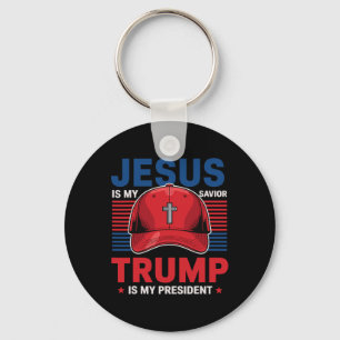 Jesus Is My Saviour Trump Is My President Christia Key Ring