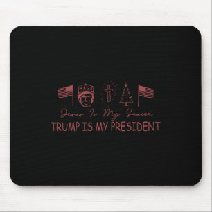 Jesus Is My Saviour Trump Is My President Christma Mouse Pad