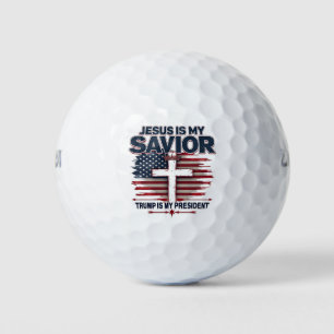 Jesus is My Saviour Trump is My President Funny Golf Balls
