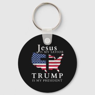 Jesus Is My Saviour Trump Is My President Key Ring