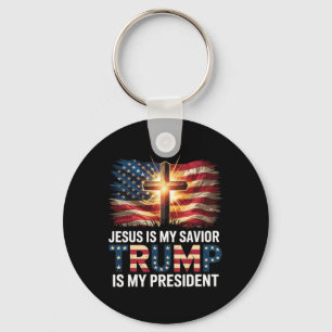 Jesus Is My Saviour Trump Is My President Pro-trum Key Ring