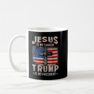 Jesus Is My Saviour, Trump.Is.My President Squared Coffee Mug