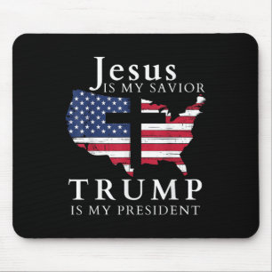 Jesus Is My Saviour Trump Is My President, Usa Mouse Pad