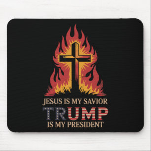 Jesus Is My Saviour Trump My President Biblical Co Mouse Pad