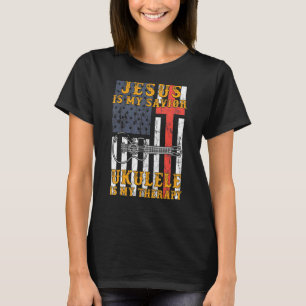 Jesus Is My Saviour Ukulele Is My Therapy Hoodie L T-Shirt