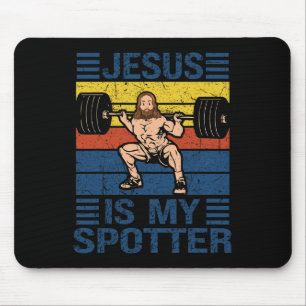 Jesus Is My Spotter Christian Gym Workout Weightli Mouse Pad