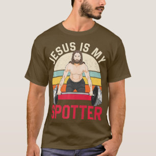 Jesus Is My Spotter Funny Christian Gym Premium T-Shirt