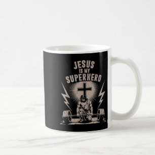 Jesus Is My Superhero Funny Christian Workout Gym Coffee Mug