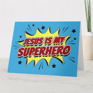 Jesus is My Superhero Kids & Adult Christian Faith Thank You Card