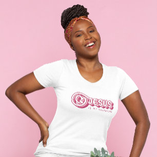 Jesus Is My Valentine Christian Red Heart Retro T-Shirt