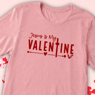 Jesus Is My Valentine Christian Typography Red Tri-Blend Shirt