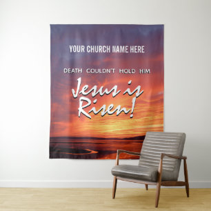 JESUS IS RISEN Christian Church Easter Tapestry