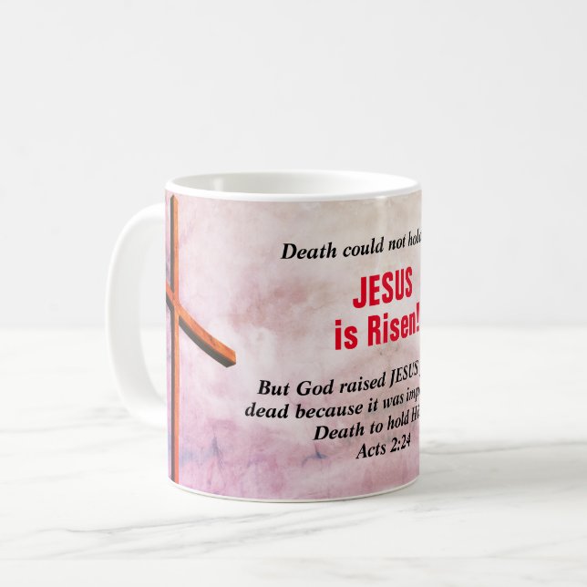 JESUS IS RISEN Christian Easter Coffee Mug (Front Left)