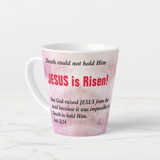 JESUS IS RISEN Christian Easter Cross Latte Mug (Left Angle)