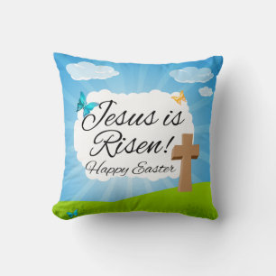 Jesus is Risen, Christian Easter Cushion