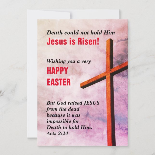 JESUS IS RISEN Christian Easter Holiday Card (Front)