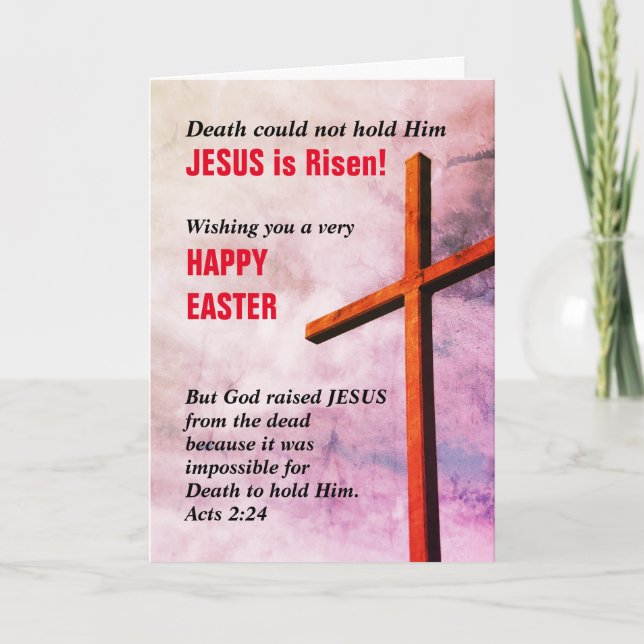 JESUS IS RISEN Christian Easter Holiday Card (Front)